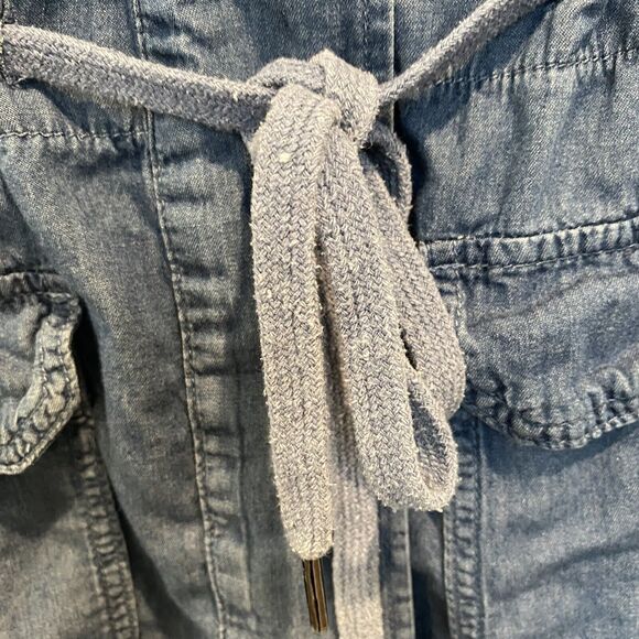 Indigo Rein Vest Women's Medium M Blue Hoodie Chambray‎ Drawstring Y2K Style - Picture 5 of 13